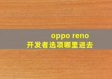 oppo reno 开发者选项哪里进去